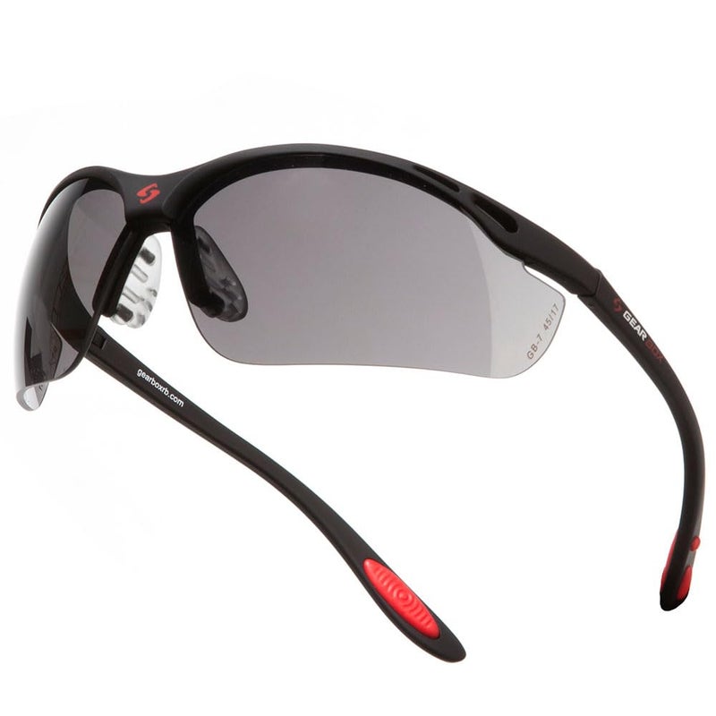 Gearbox Vision Eyewear â€“ Smoke Lens | Anti-Fog, Scratch-Resistant Protective Sports Glasses with Polycarbonate Lenses | Exceeds ASTM F803-11 | Includes Case